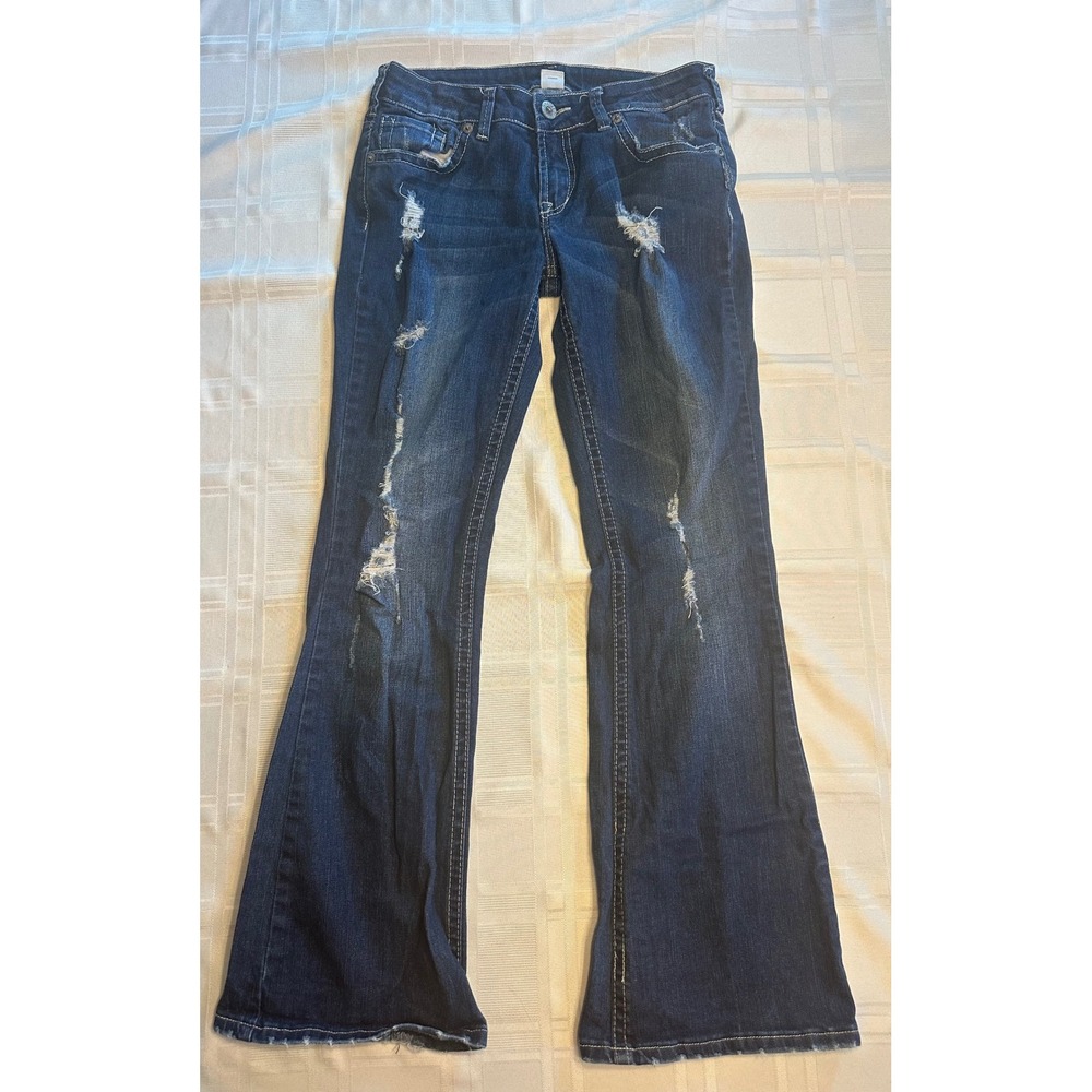 Silver Jeans Co Jeans Women 28 x 31 Dark Wash Aiko Bootcut Distressed